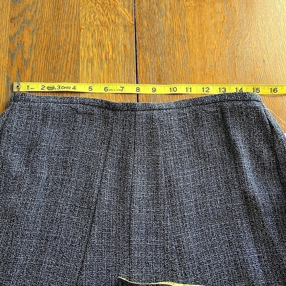NWT Danny & Nicole 2 piece tweed ruffled skirt and jacket violet/black size 8 - Picture 7 of 16